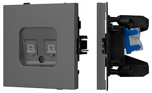 Розетка двойная Ethernet RJ-45 и со шторками, без рамки Arlight SCT-TENDO 054597 500_191_3079473
